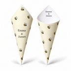 20 - Bumblebee Personalised Confetti Cones With Holder + 2L of Petals