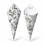 20 - Blue Meadow Personalised Confetti Cones With Holder + 2L of Petals