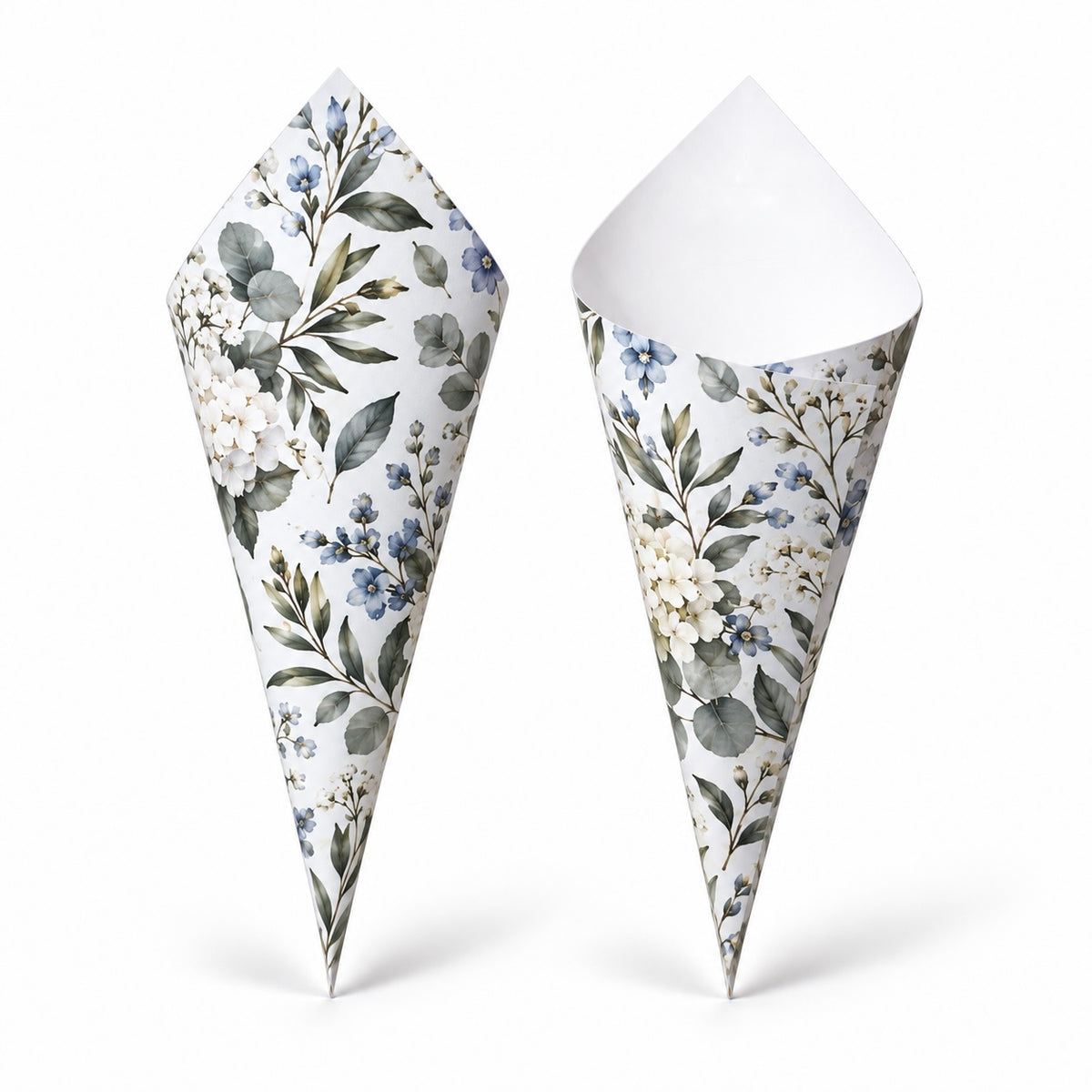 20 - Blue Meadow Confetti Cones With Holder & 2L of Petals