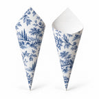 20 - Blue Toile Confetti Cones With Holder & 2L of Petals