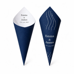 20 - Oxford Blue Personalised Confetti Cones With Holder + 2L of Petals