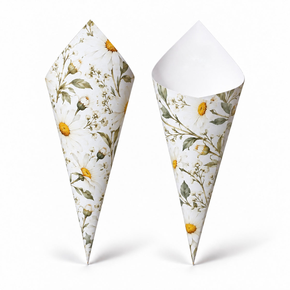 20 - Daisy Confetti Cones With Holder & 2L of Petals